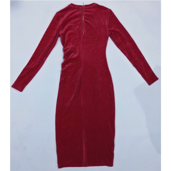 Crushed velvet Juicy Couture rusched hot pink Holiday dress - Picture 5 of 8